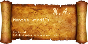 Mentes Arnót névjegykártya